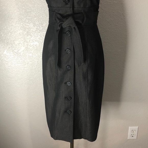Calvin Klein Black Midi Dress with Button Detail - Picture 3 of 12